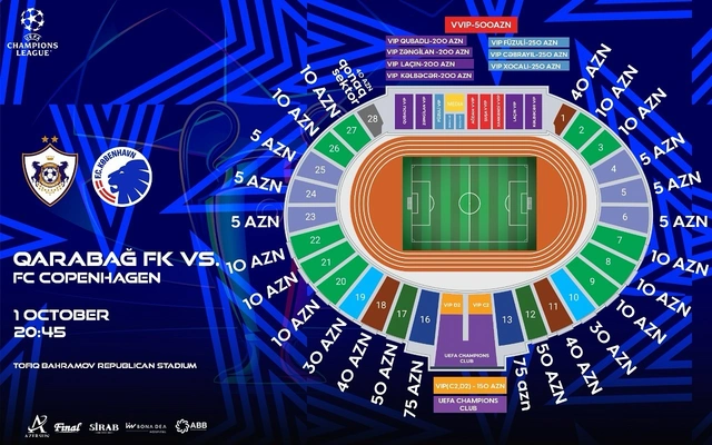 Se anuncian los precios de las entradas para el partido “Qarabağ” – “Copenhague”