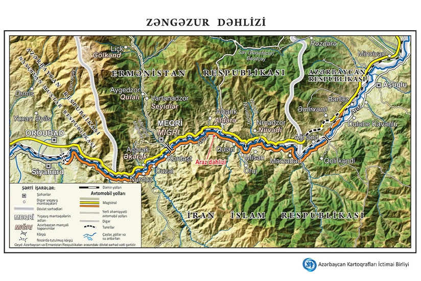 Azerbaiyán Publica un Nuevo Mapa de Alta Resolución del Corredor de Zangezur